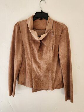 Faux suede tan jacket, size L